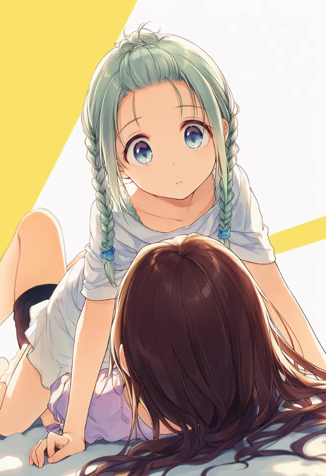 覆いかぶさる(AIイラスト)|プロンプトと作例