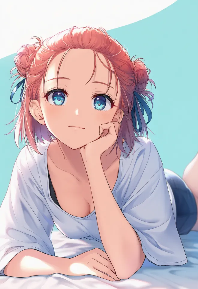 うつ伏せ(AIイラスト)|プロンプトと作例