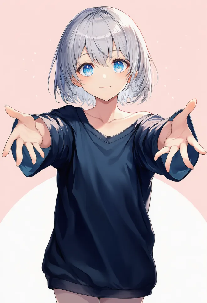 両手を広げる(AIイラスト)|プロンプトと作例