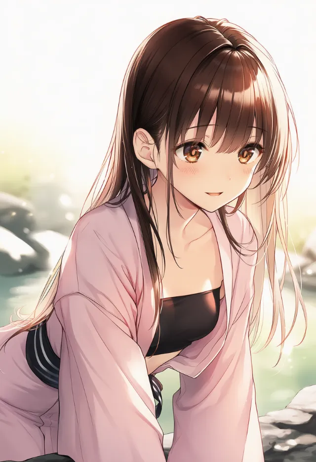 着物の前がはだけるプロンプトの紹介とAIイラスト作例