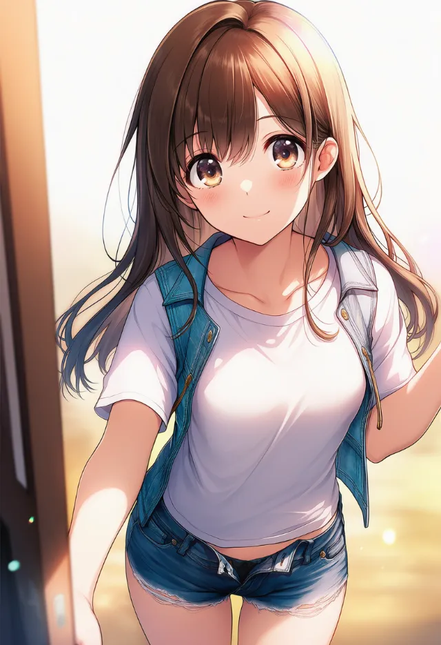 ショートパンツの前が開くプロンプトの紹介とAIイラスト作例