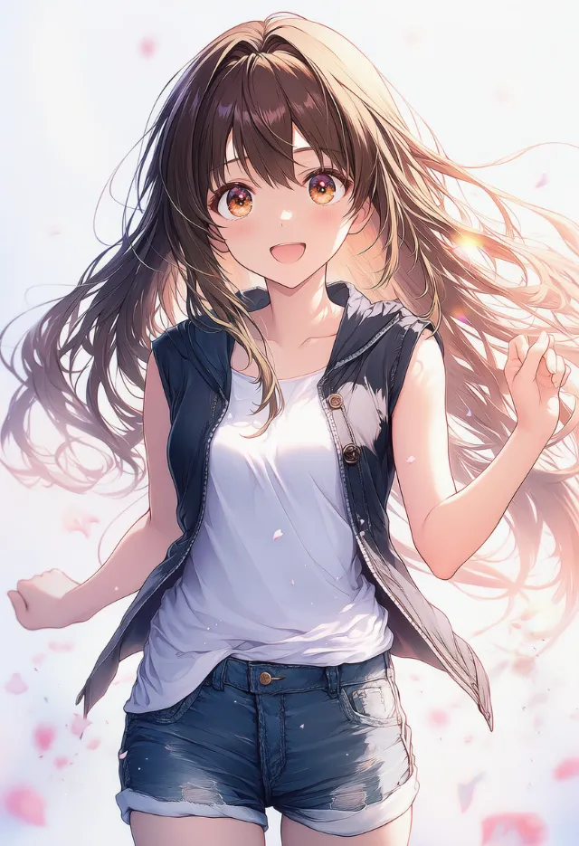 ベストの前がはだけるプロンプトの紹介とAIイラスト作例