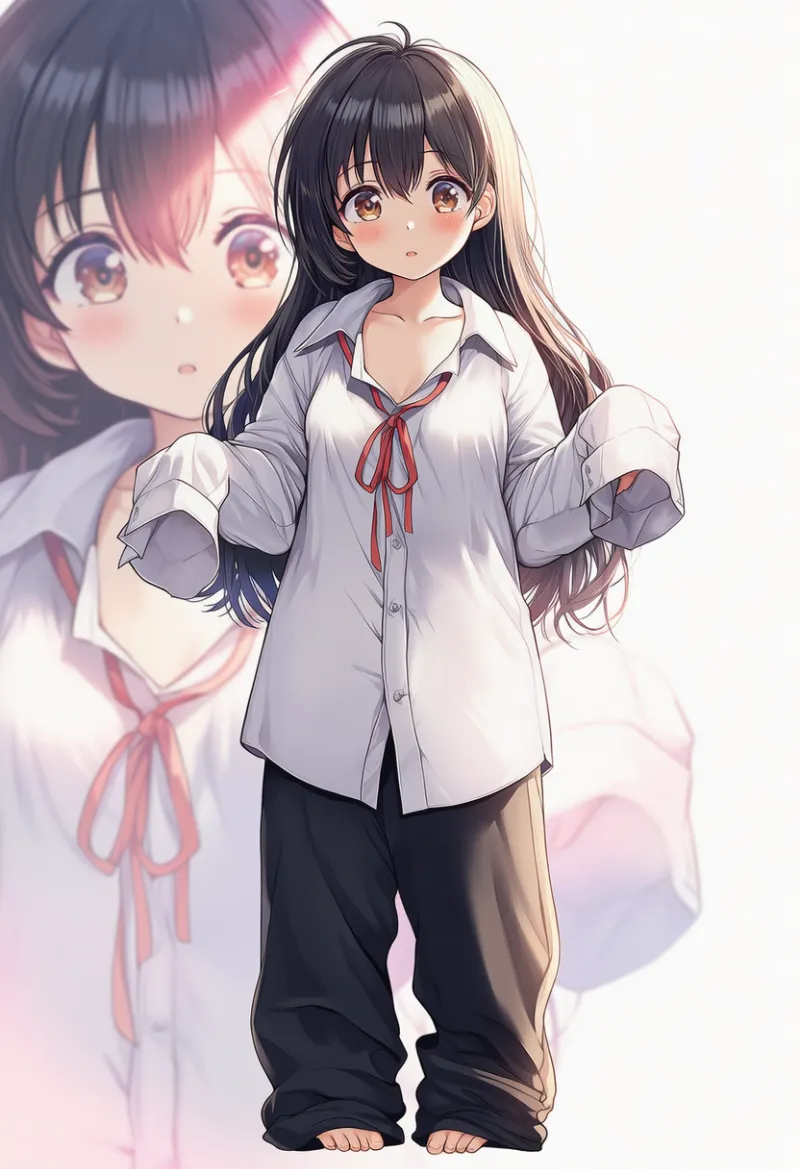 上下ともにダボダボな服装を再現するプロンプト｜AIイラスト作例