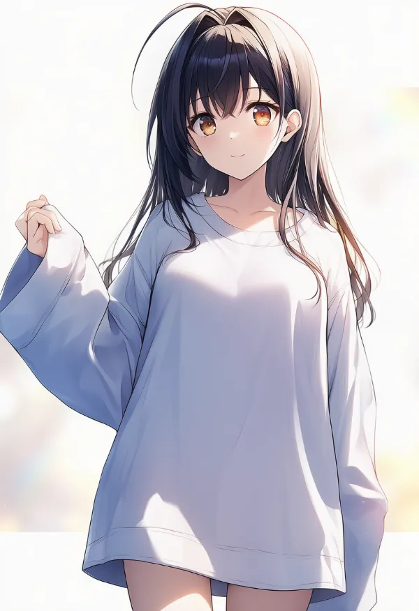 大きめの服（oversized clothes）のAIイラスト｜プロンプト紹介