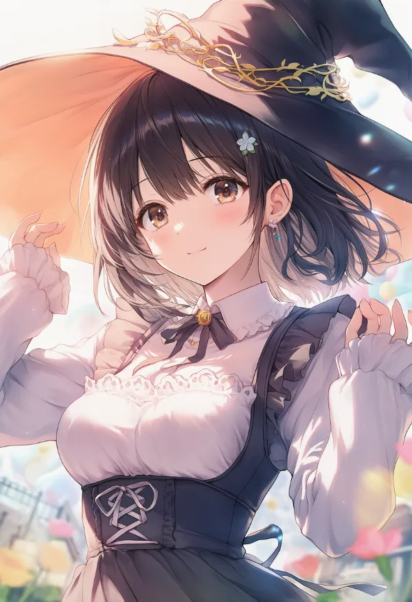 大きめの帽子のAIイラスト｜プロンプト紹介