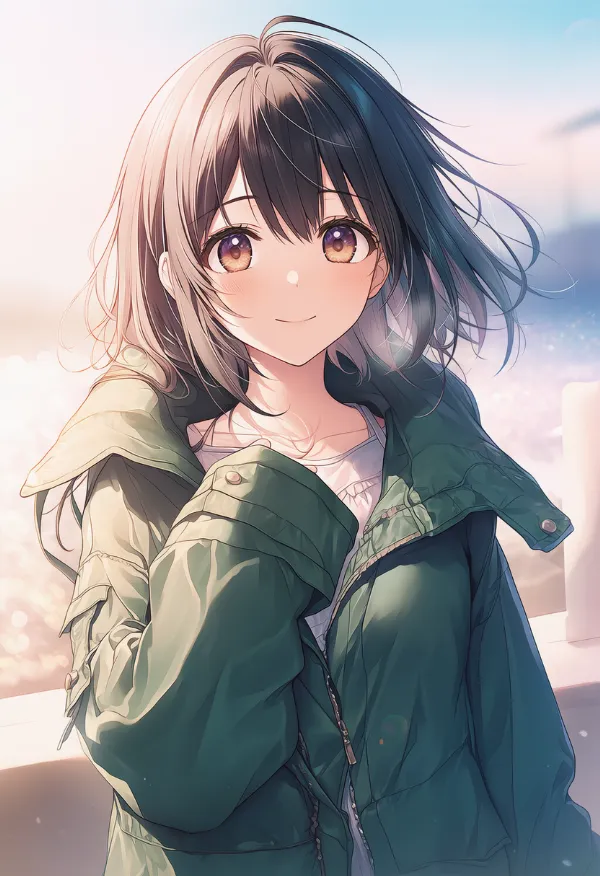 大きめのジャケットのAIイラスト｜プロンプト紹介