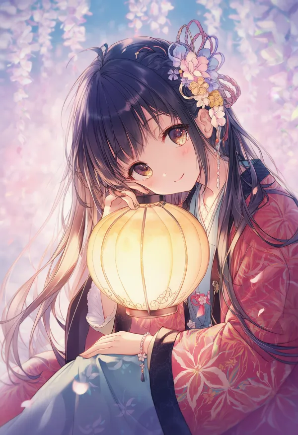 和紙の提灯の再現用プロンプトとAIイラスト作例