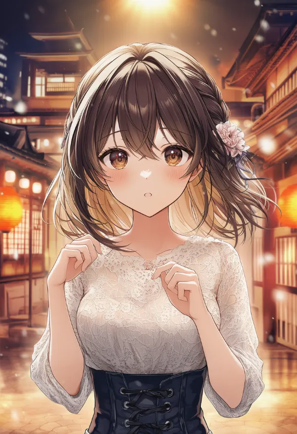 紙ランタンのAIイラスト|プロンプト紹介用