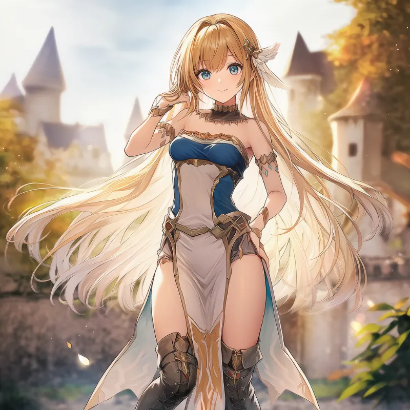 骨盤カーテンを使った服のAIイラスト作例