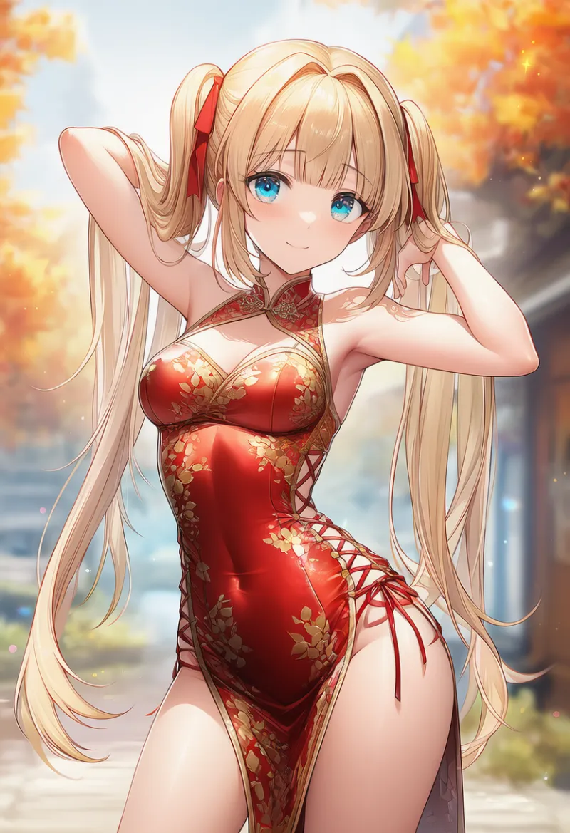 骨盤カーテンを活用したチャイナドレスのプロンプト紹介