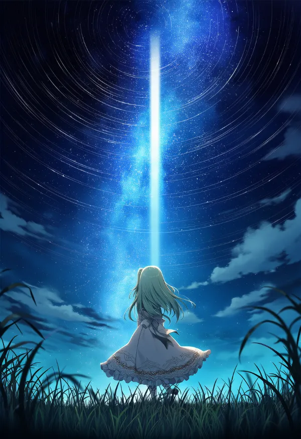 光の柱のAIイラスト|プロンプト紹介用