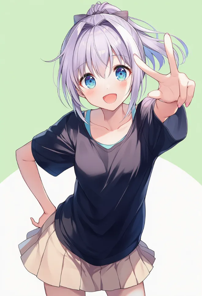 ポーズをとる(AIイラスト)|プロンプトと作例