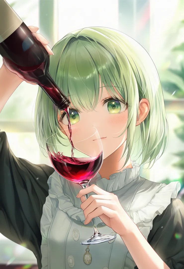 酒を注ぐ動作を再現するプロンプトとAIイラスト作例-1