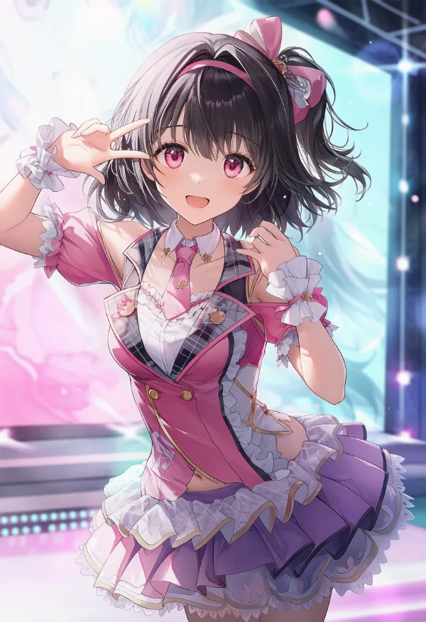 プレッピースタイルのアイドル衣装のプロンプト紹介｜AIイラスト作例