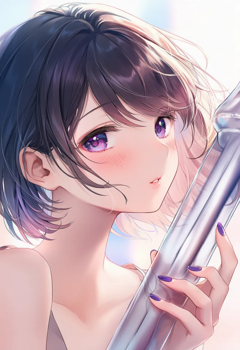 紫色のネイルを再現したAIイラストとプロンプト紹介