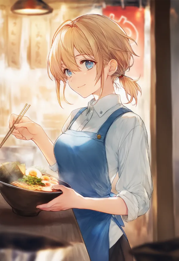 ラーメン屋の店主のプロンプト|AIイラスト作例