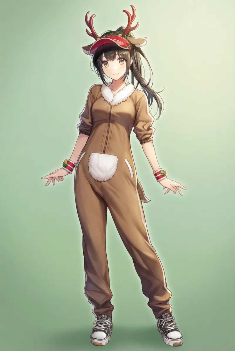 カジュアル風トナカイコスのAIイラスト｜プロンプト紹介