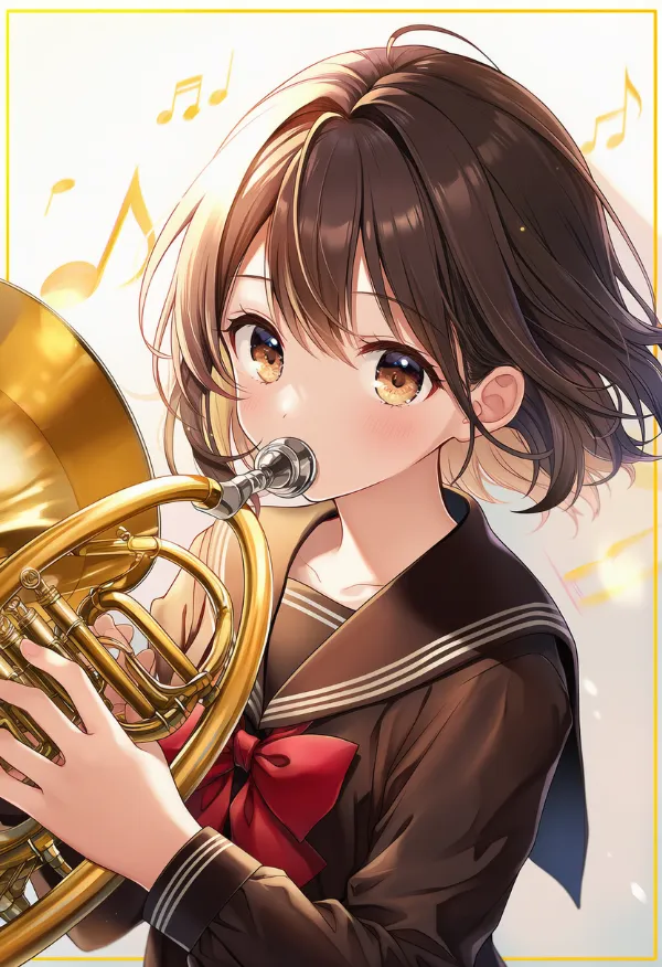 フレンチホルンのAIイラストとプロンプト紹介