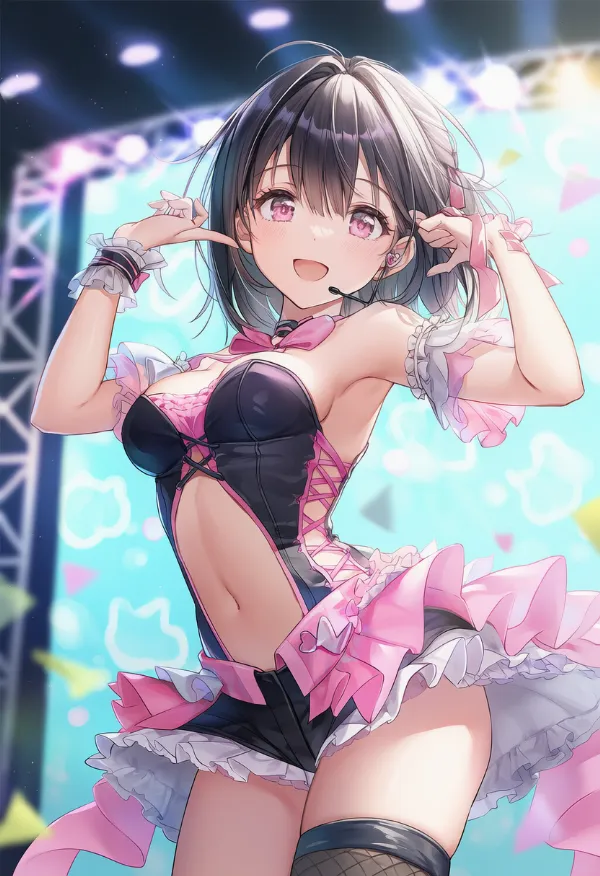 露出度の高いアイドル衣装のプロンプト紹介｜AIイラスト作例