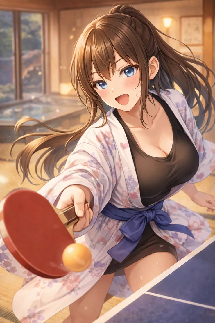 旅館の和室で卓球するシーンのプロンプト｜GPT Image 1.5生成の作例