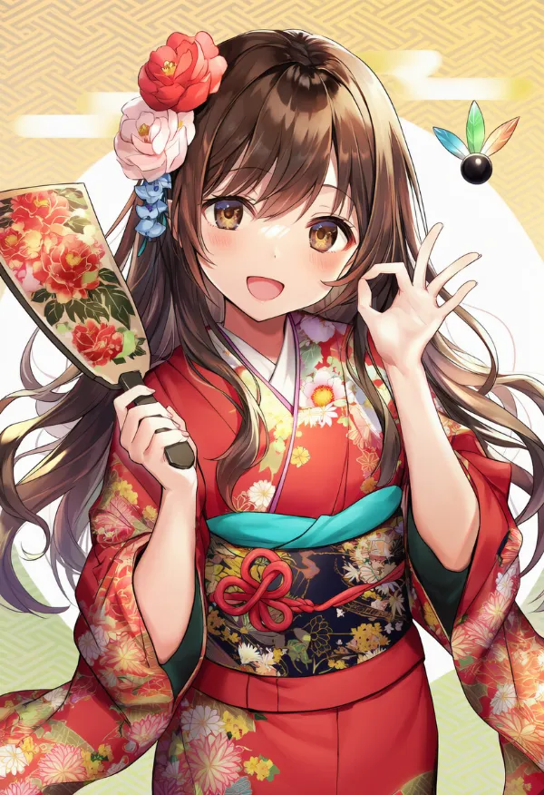 紗綾形（さやがた）模様を使った正月用背景のプロンプトとAIイラスト作例