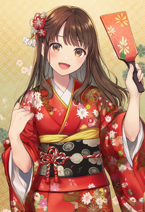 七宝（しっぽう）模様を使った正月用背景のプロンプトとAIイラスト作例