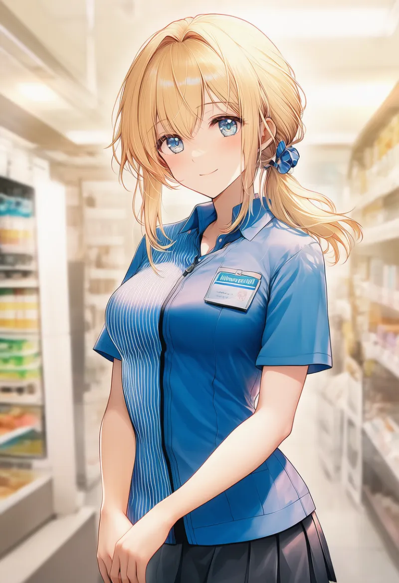 ショップ店員のプロンプト|AIイラスト作例