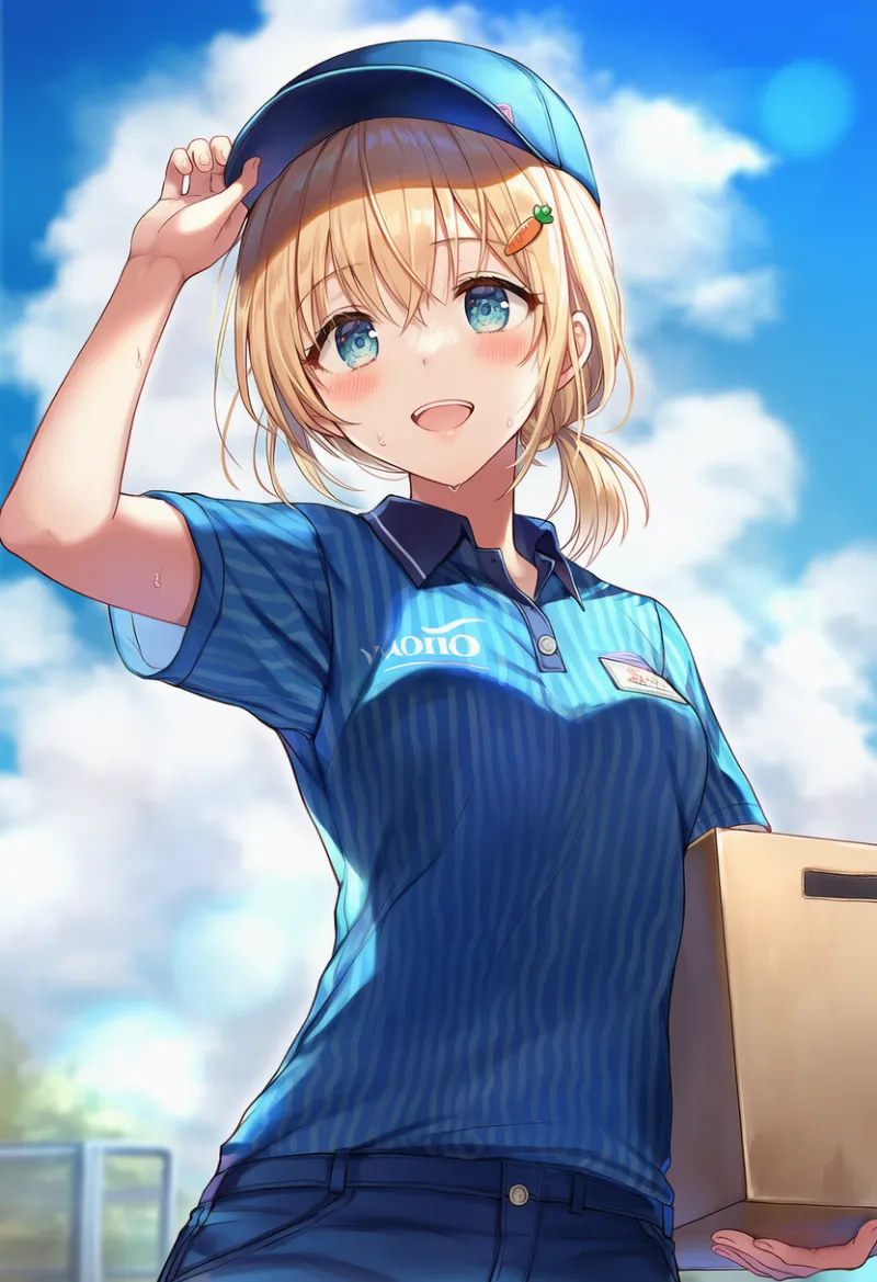 配達員のプロンプト|AIイラスト作例