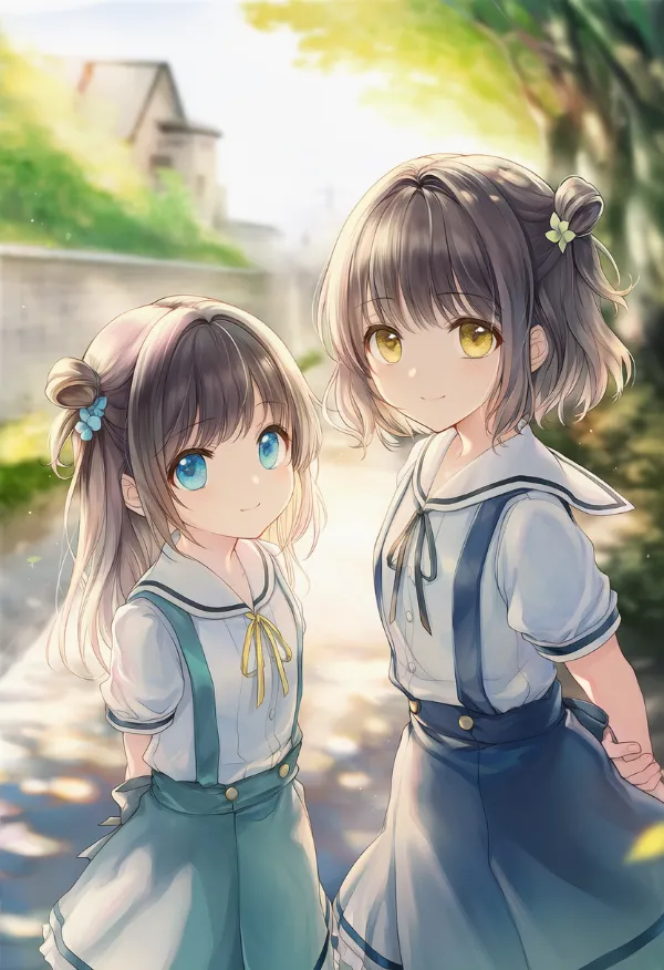 姉妹を再現したAIイラスト|プロンプト紹介