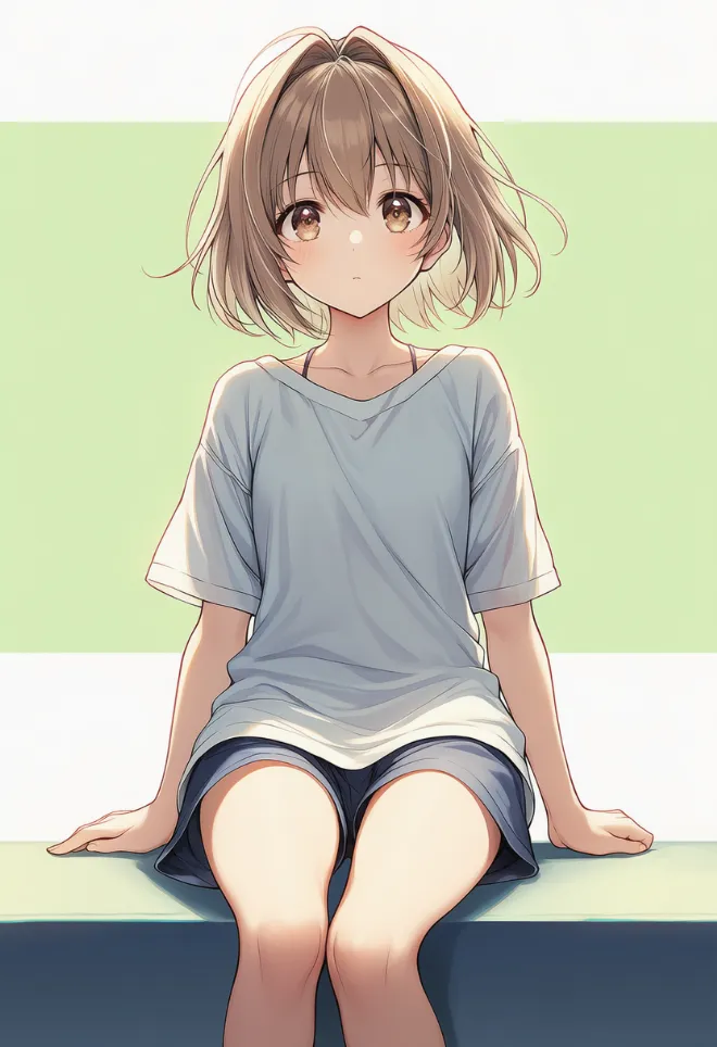 座る(AIイラスト)|プロンプトと作例