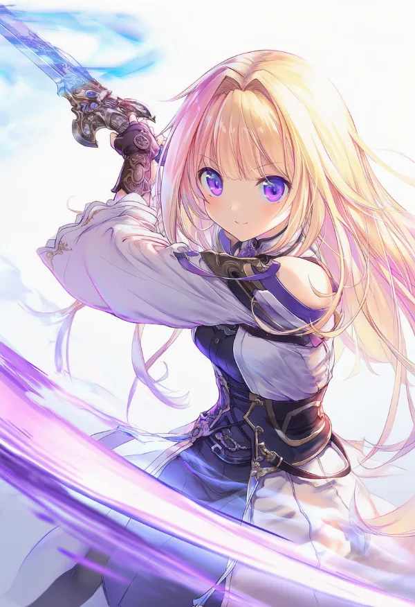 武器を振る状態のプロンプト|AIイラスト