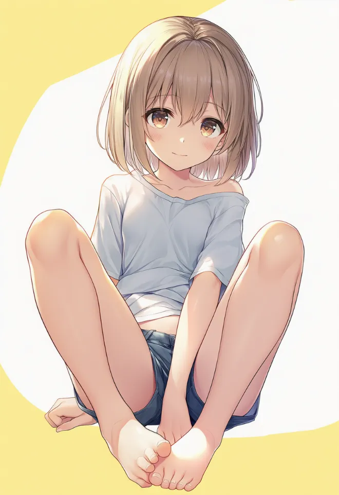 股を開く(AIイラスト)|プロンプトと作例