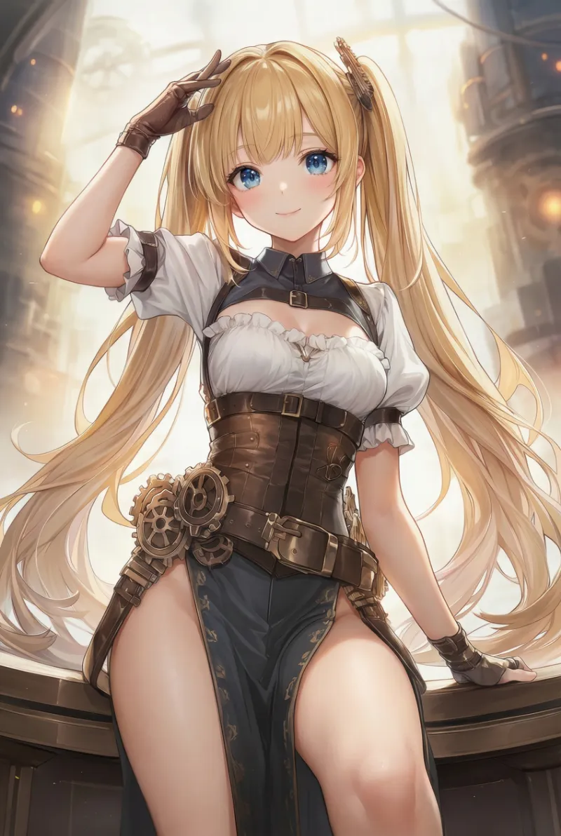 スチームパンク・ヴィクトリアン衣装のプロンプト｜AIイラスト作例