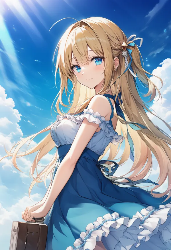 太陽光の筋のAIイラスト|プロンプト紹介用