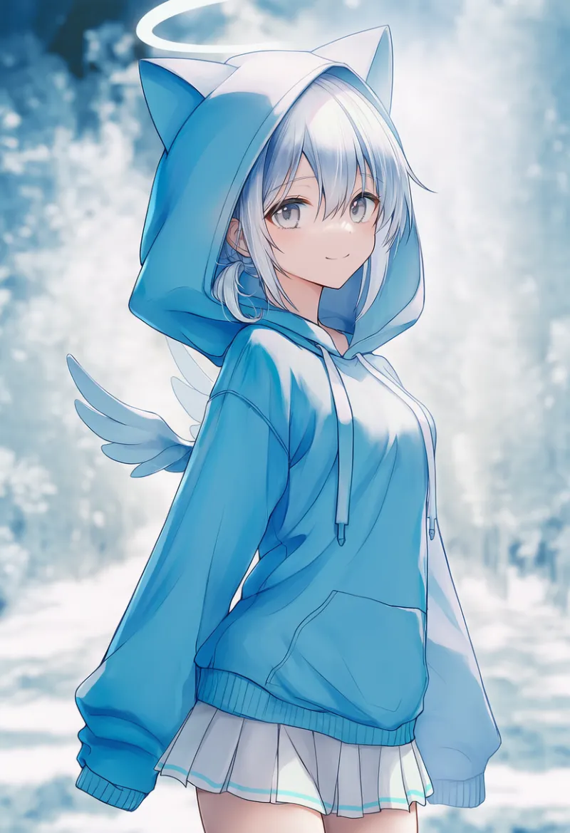 天使界隈(パーカータイプ)のファッションのAIイラスト作例|プロンプト紹介