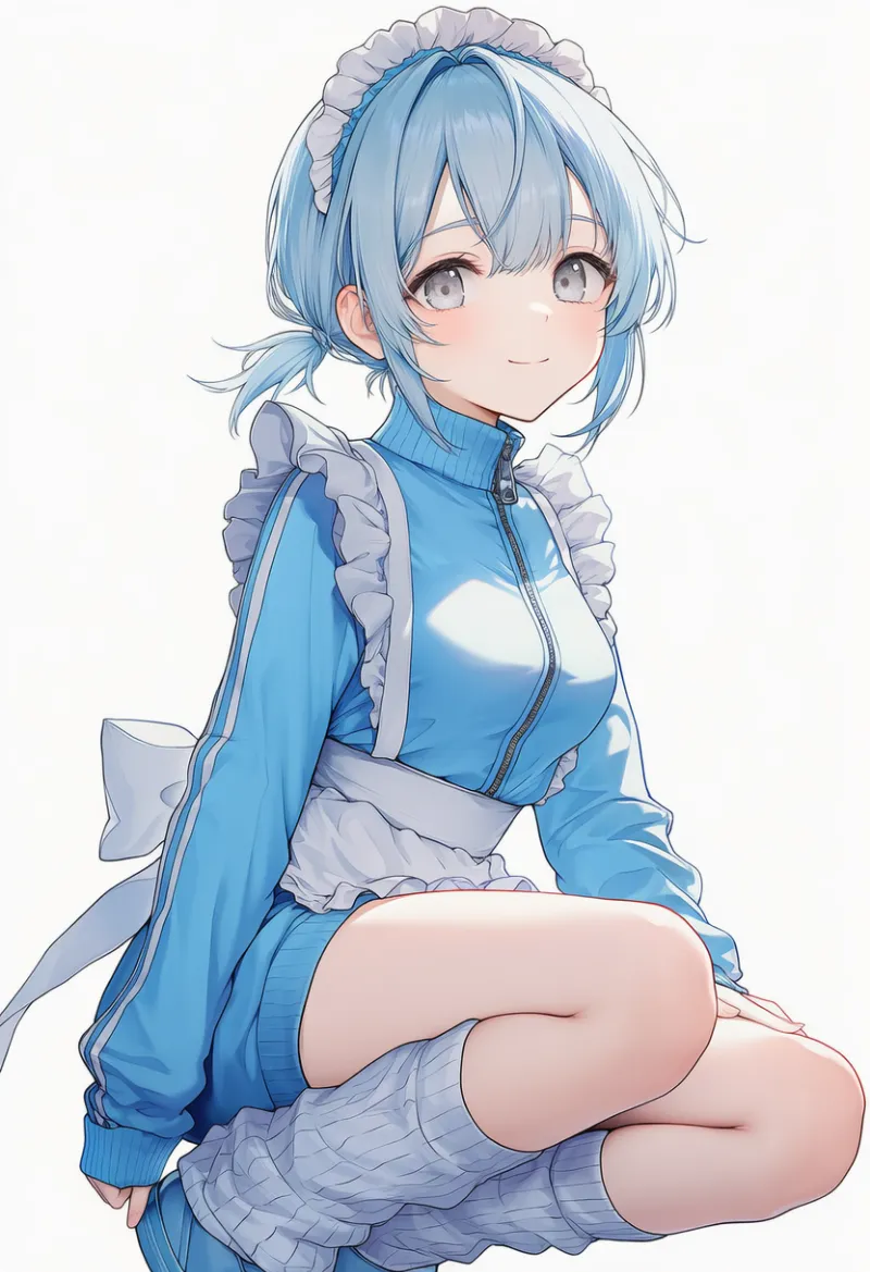 ジャージ×メイドエプロン|天使界隈ファッションのプロンプト