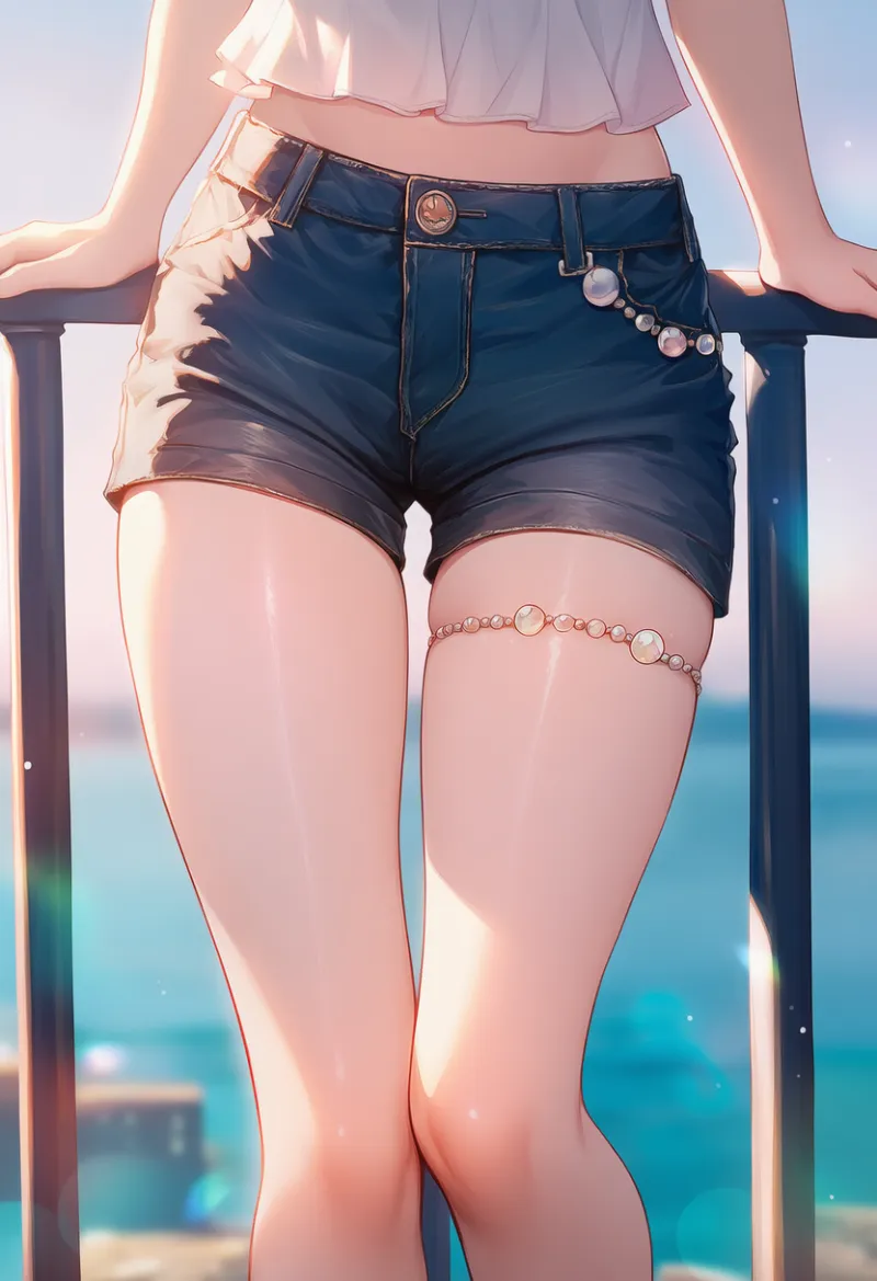 ビーズの太ももベルトのAIイラスト｜プロンプト紹介