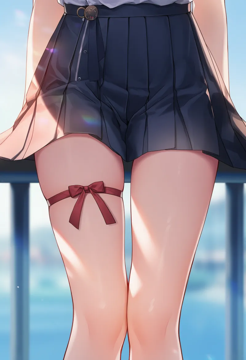 リボン結びの太ももストラップのAIイラスト｜プロンプト紹介