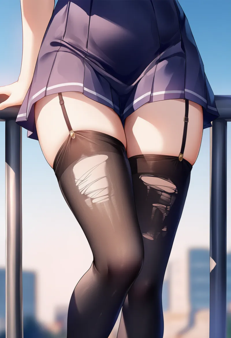 破れたガーターベルトのAIイラスト｜プロンプト紹介