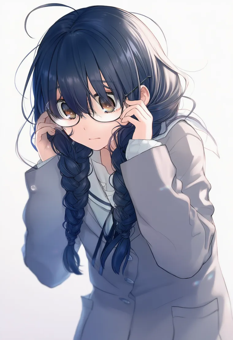 おさげ髪のプロンプト｜地味子のパーツ・AIイラスト