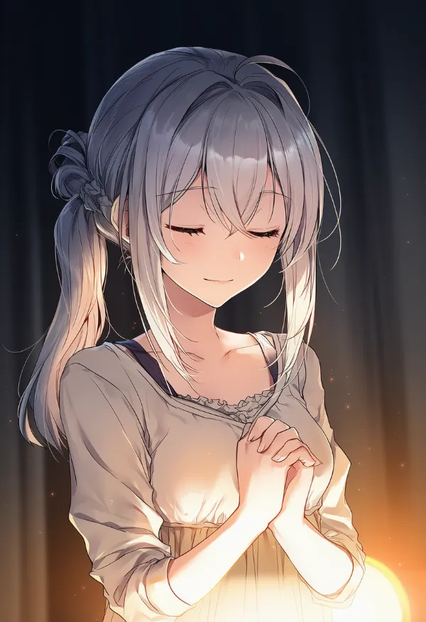 下からの光のAIイラスト|プロンプト紹介用