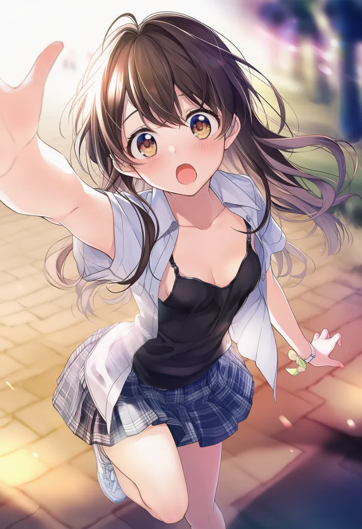 アクシデントによって服がはだけるプロンプトの紹介とAIイラスト作例-1