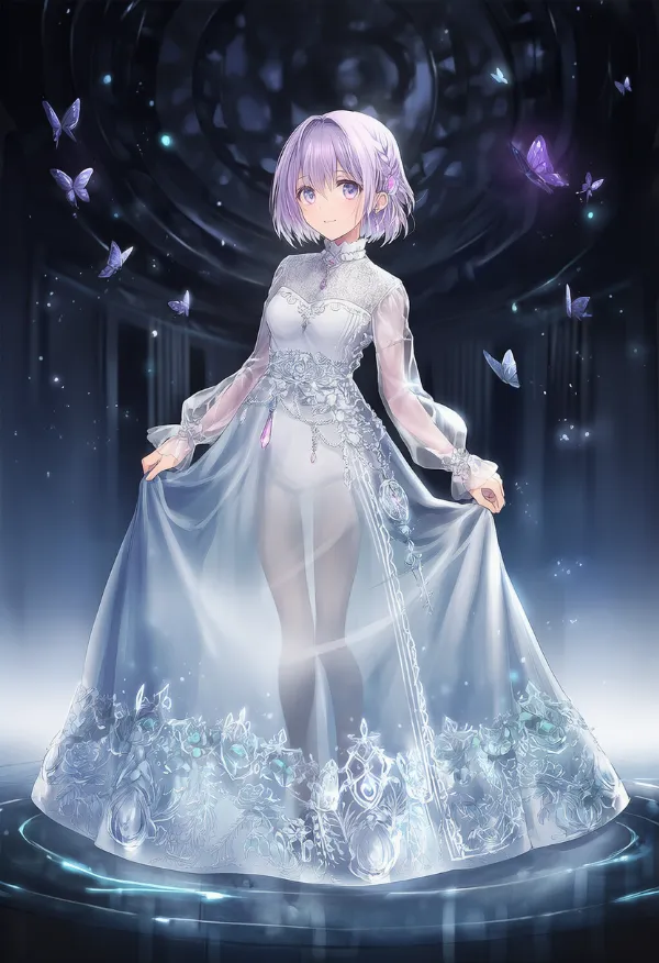 光で服が透けるのAIイラスト|プロンプト紹介用