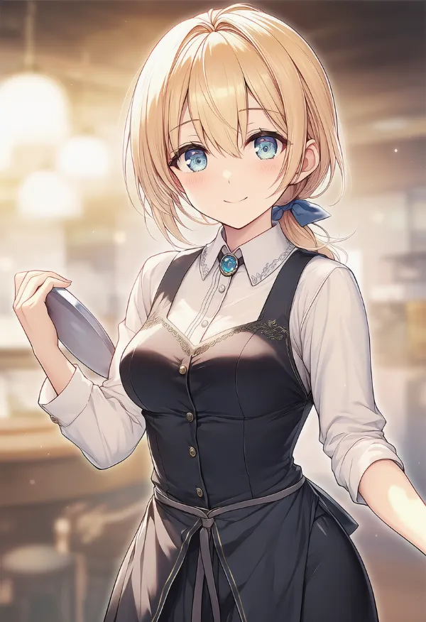 ウェイターのプロンプト|AIイラスト作例