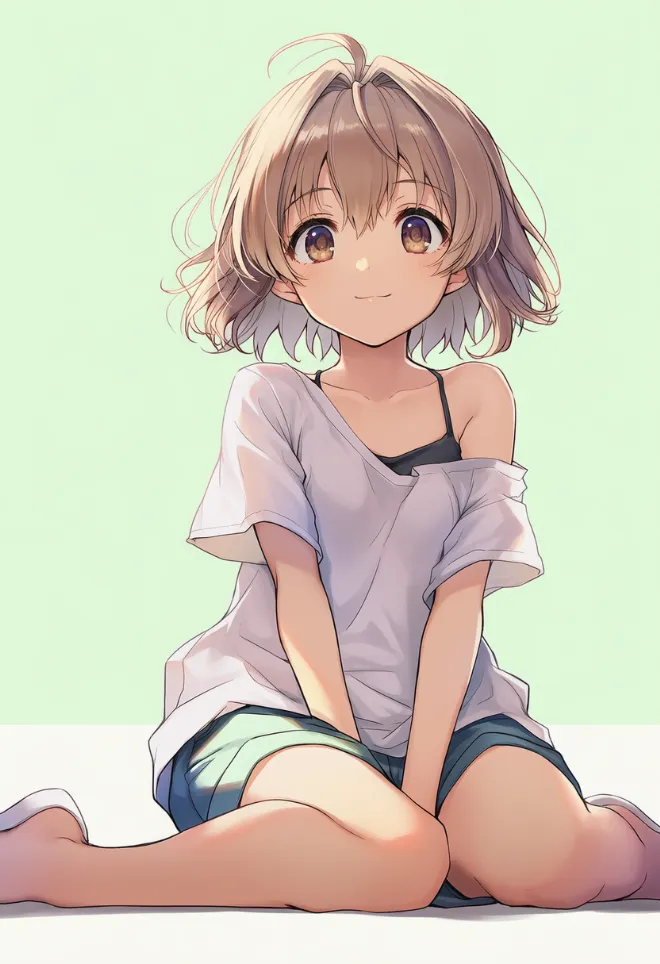 女の子座り(AIイラスト)|プロンプトと作例