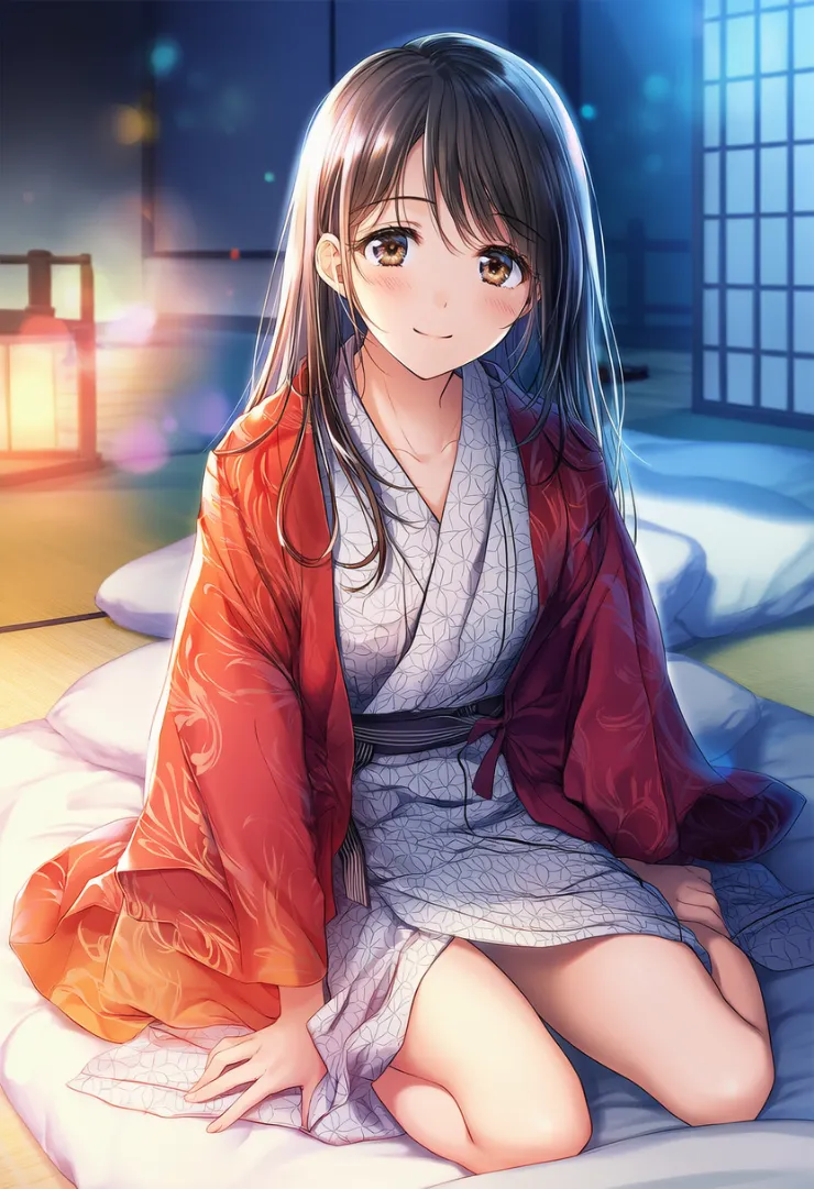 寝室・布団敷きの和室の再現用プロンプトとAIイラスト作例