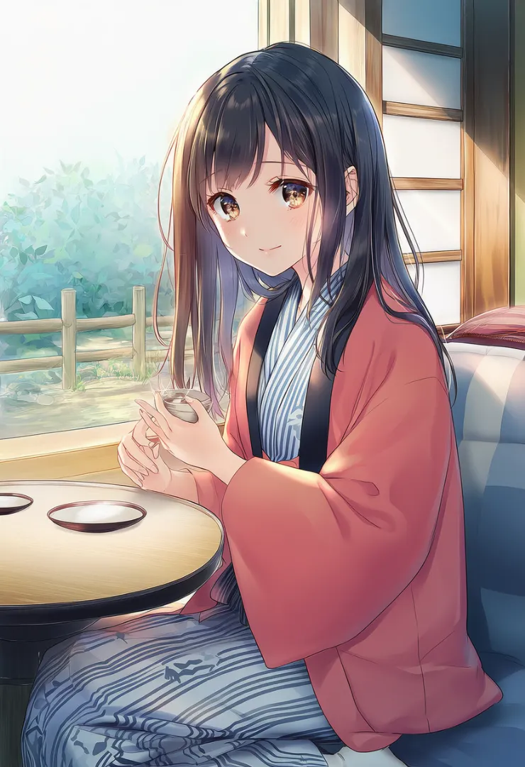 縁側の見える和室の再現用プロンプトとAIイラスト作例