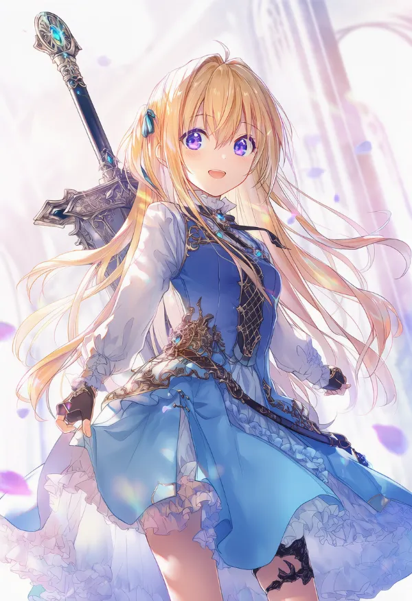 武器を背負う状態のプロンプト|AIイラスト