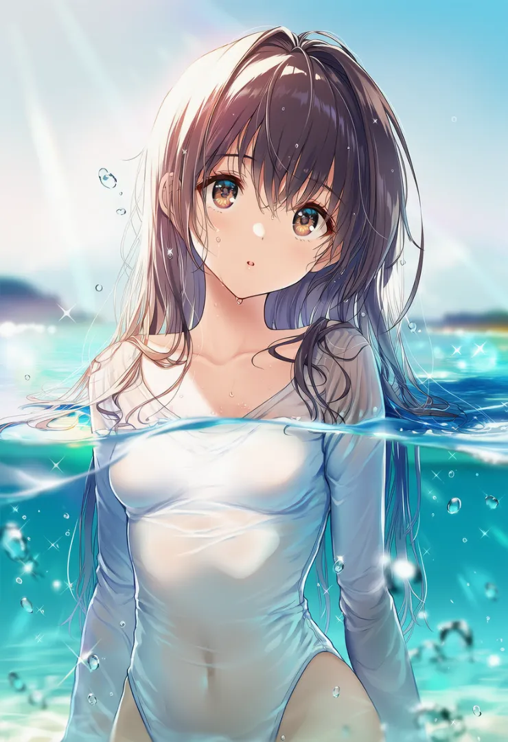 おへそが服越しに透けて見える表現のプロンプト｜AIイラストの作例