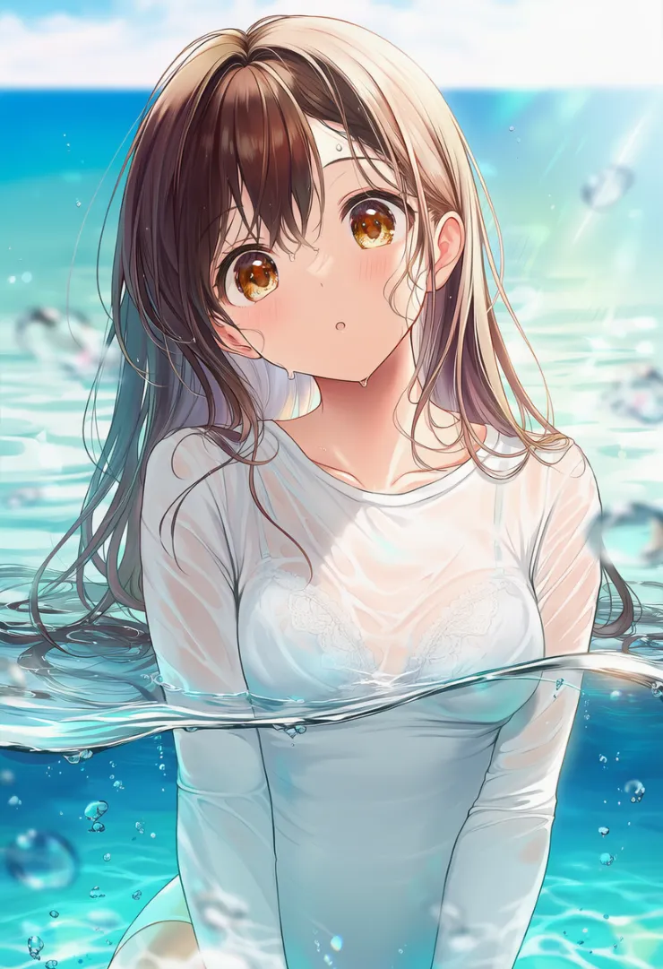 ブラが服越しに透けて見える表現のプロンプト｜AIイラストの作例